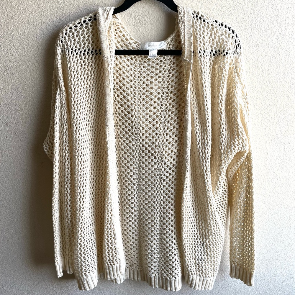 Forever 21 Cream Open-Knit Cardigan